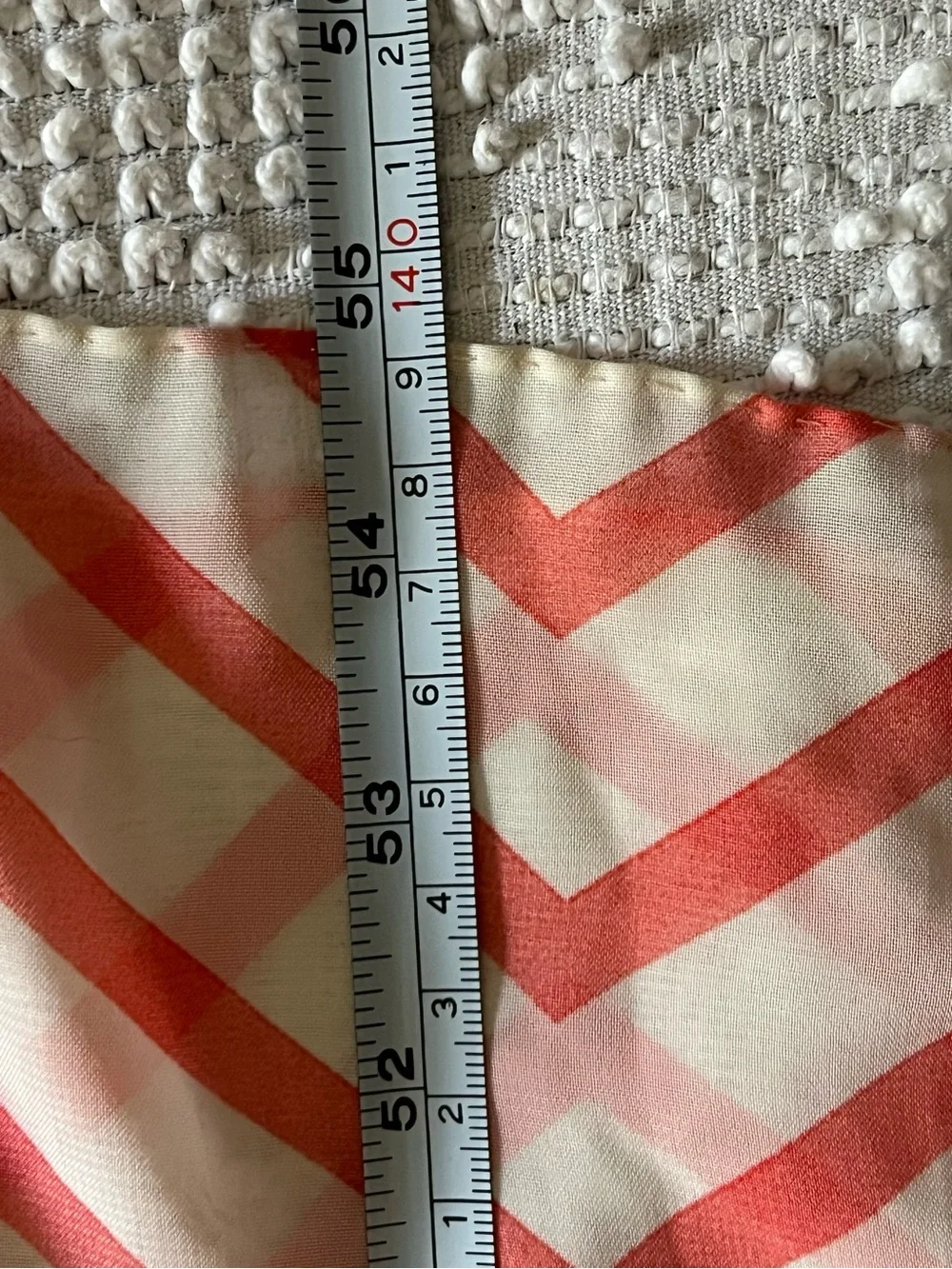 Handmade Women's Chevron Wrap Scarf Sarong Cover Up Coral & White 110”L X 28”W